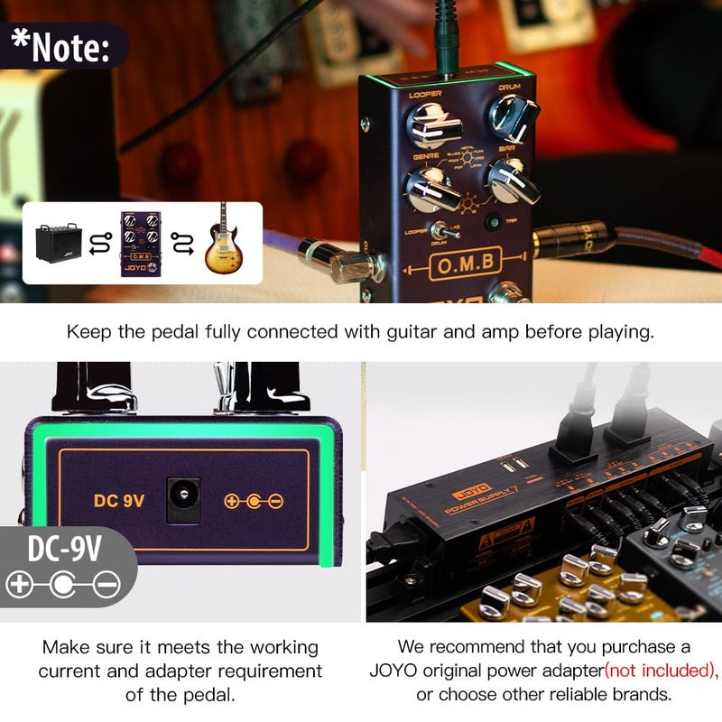 JOYO Looper Drum Machine Pedal (Looper Cycle Recording/Drum Machine) for Electric Guitar Effect (O.M.B R-06) - Image 4